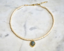 Load image into Gallery viewer, The ‘EWA’ White Shell Labradorite Choker - Boho Brooklyn Jewelry
