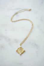 Load image into Gallery viewer, Pearly Gates Cross Necklace - Boho Brooklyn Jewelry
