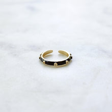 Load image into Gallery viewer, Black Enamel Ring - Boho Brooklyn Jewelry
