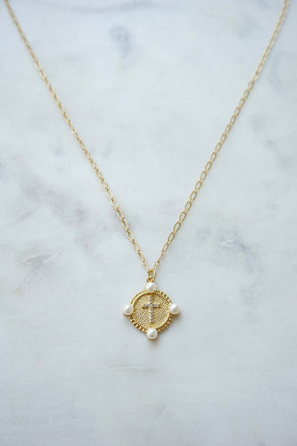 Pearly Gates Cross Necklace - Boho Brooklyn Jewelry