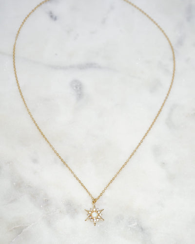 Gold Opal Starburst Necklace - Boho Brooklyn Jewelry