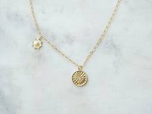 Load image into Gallery viewer, Sun &amp; Star Medallion Coin Necklace - Boho Brooklyn Jewelry
