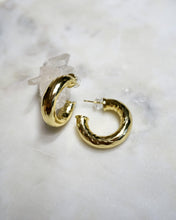 Load image into Gallery viewer, Chunky Gold Hammered Hoops - Boho Brooklyn Jewelry
