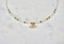 Load image into Gallery viewer, Moonstone Beaded Gold Eye Choker - Boho Brooklyn Jewelry
