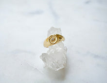 Load image into Gallery viewer, Round Gold Evil Eye Sunburst Ring - Boho Brooklyn Jewelry
