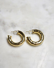 Load image into Gallery viewer, Chunky Gold Hammered Hoops - Boho Brooklyn Jewelry
