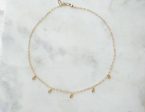 Gold CZ Shaker Necklace - Boho Brooklyn Jewelry