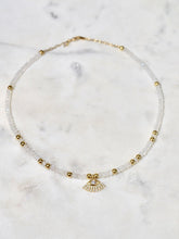 Load image into Gallery viewer, Moonstone Beaded Gold Eye Choker - Boho Brooklyn Jewelry
