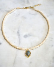 Load image into Gallery viewer, The ‘EWA’ White Shell Labradorite Choker - Boho Brooklyn Jewelry
