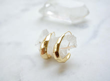 Load image into Gallery viewer, Gold Chunky Hammered Hook Earrings - Boho Brooklyn Jewelry
