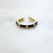 Load image into Gallery viewer, Black Enamel Ring - Boho Brooklyn Jewelry
