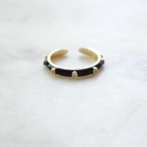 Black Enamel Ring - Boho Brooklyn Jewelry