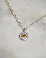 Load image into Gallery viewer, Silver Evil Eye Necklace - Boho Brooklyn Jewelry
