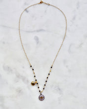 Load image into Gallery viewer, ‘AALIYAH’ Gold &amp; Gunmetal Evil Eye Necklace - Boho Brooklyn Jewelry
