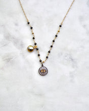 Load image into Gallery viewer, ‘AALIYAH’ Gold &amp; Gunmetal Evil Eye Necklace - Boho Brooklyn Jewelry
