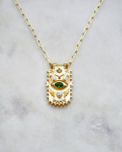 Load image into Gallery viewer, ‘AHAVA’ Gold Eye Medallion - Boho Brooklyn Jewelry
