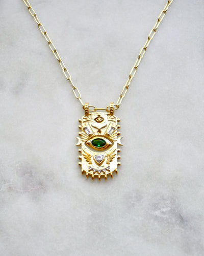 ‘AHAVA’ Gold Eye Medallion - Boho Brooklyn Jewelry