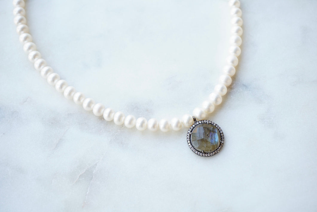 Pearl Labradorite Choker