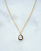 Load image into Gallery viewer, Black Enamel Teardrop Necklace
