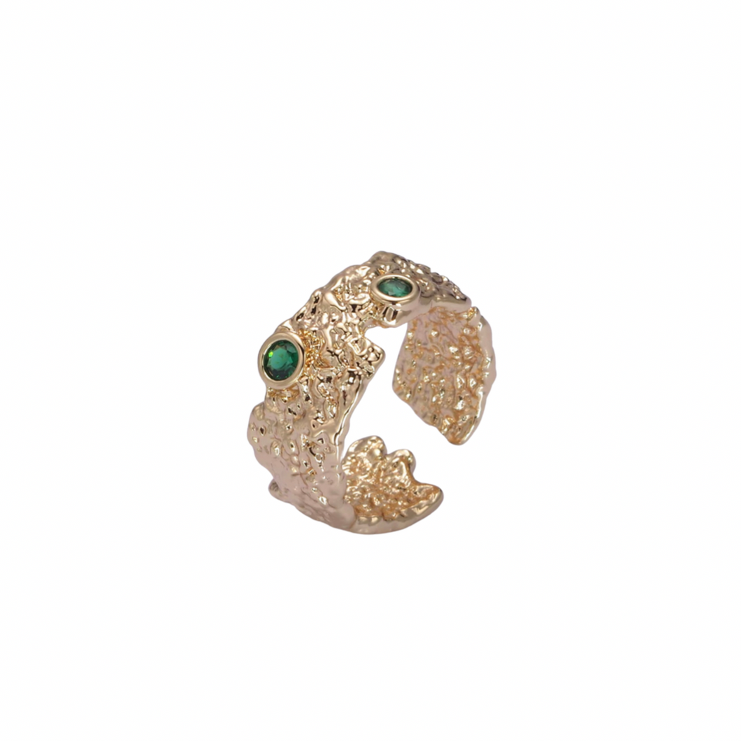 ‘ADONIS’ Hammered Gold Ring