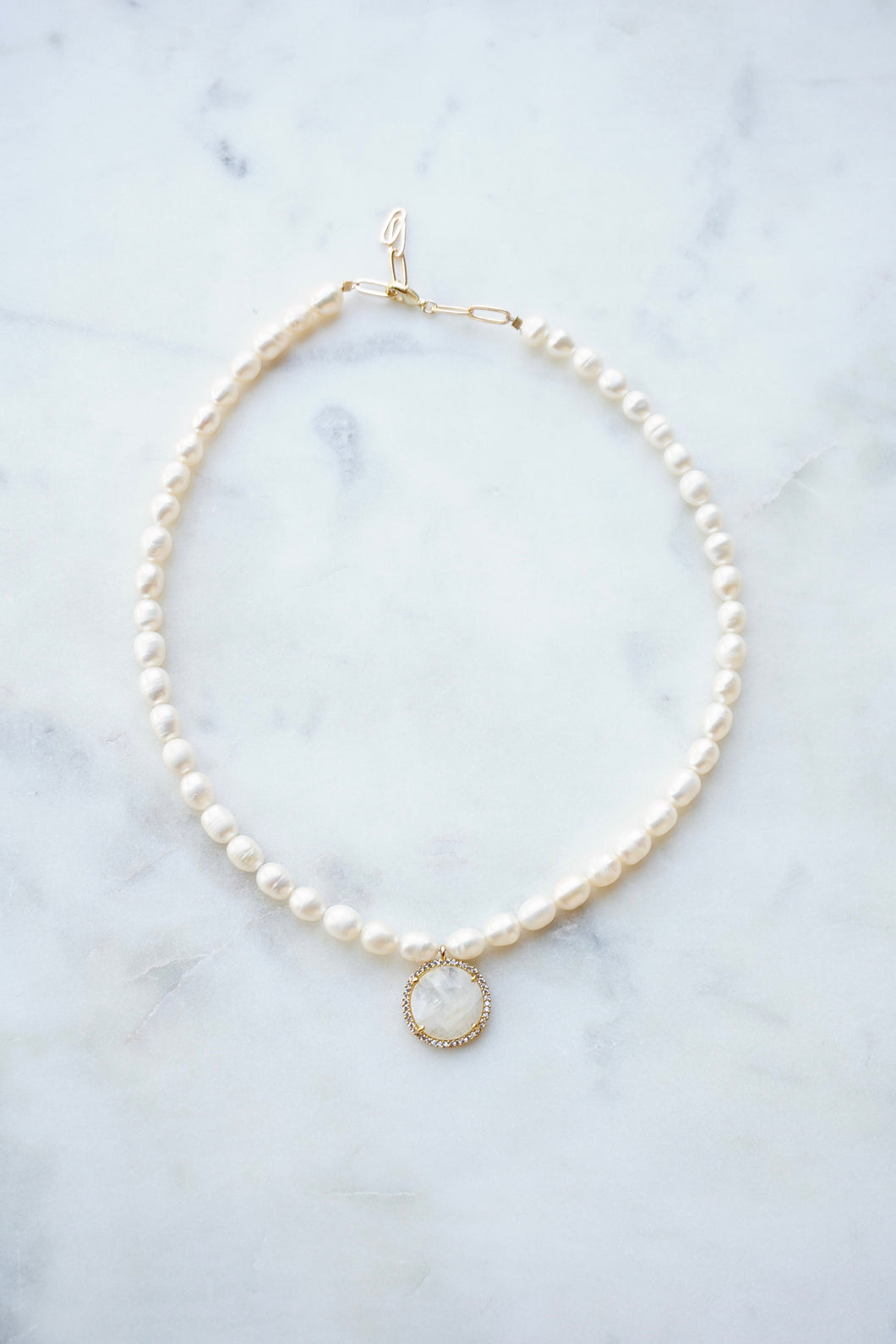 Pearl Moonstone Choker